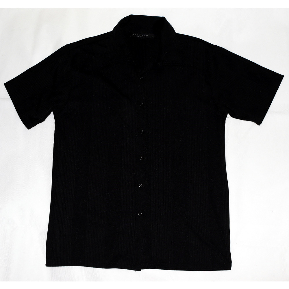 Positano Men's Short Sleeve Button Front Textured‎ Shirt Size Small